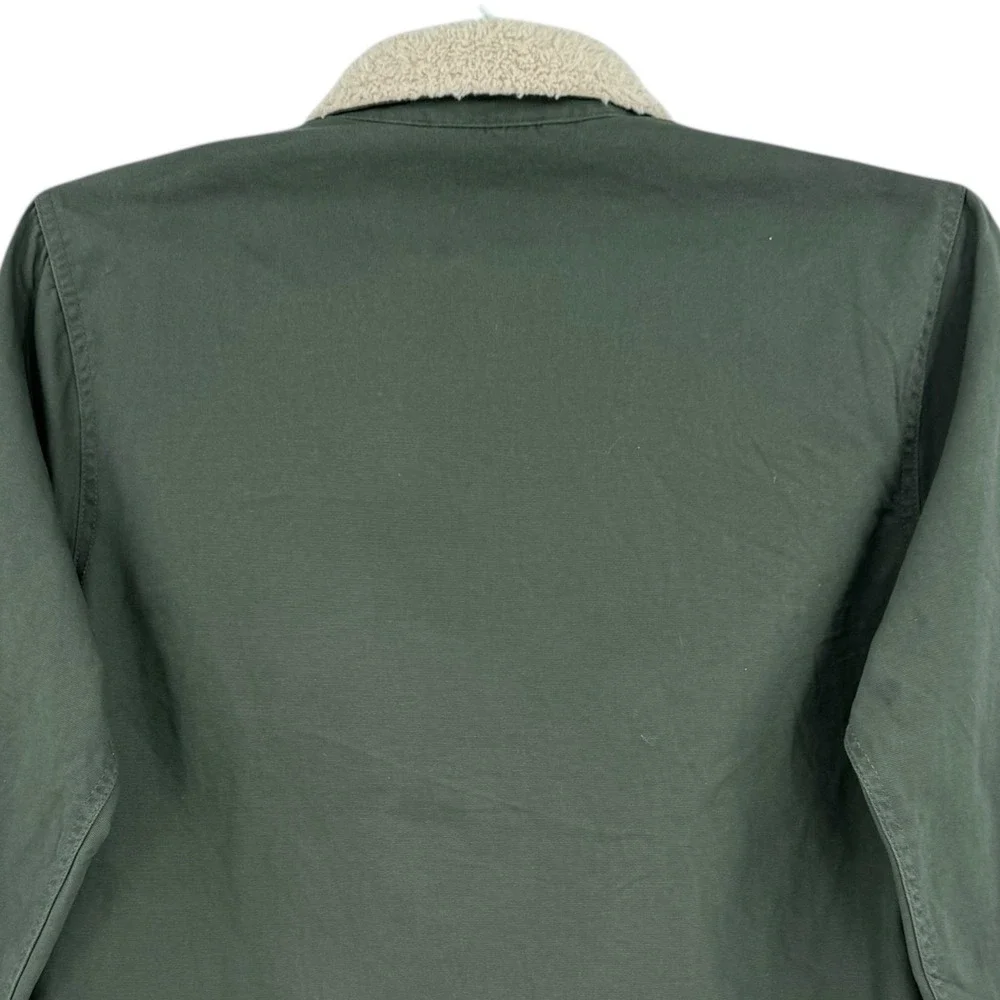 RVCA Mens Green Range Jacket Shacket Sherpa Collar Buttons Lined Size Medium NWT